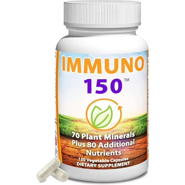 Immuno 150 Complete Daily Wellness Supplement with 70 Plant-Sourced Minerals to Support Immunity and Cellular Renewal Packed with Antioxidants