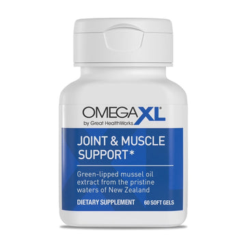 OmegaXL Joint Support Supplement, for Relief - Natural Muscle Support, Green Lipped Mussel Oil, Soft Gel Pills, Drug-Free, 60 Count