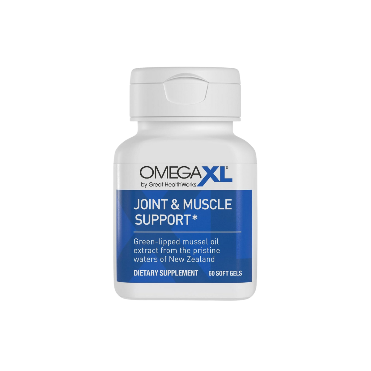 OmegaXL Joint Support Supplement, for Relief - Natural Muscle Support, Green Lipped Mussel Oil, Soft Gel Pills, Drug-Free, 60 Count